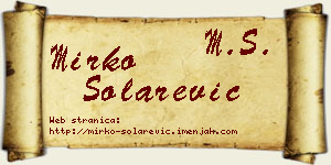 Mirko Solarević vizit kartica